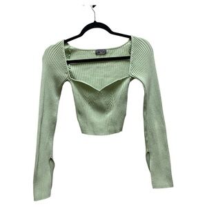 Urban outfitters Juliet portrait long sleeve green top size medium